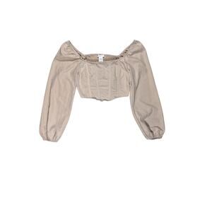 Kirious Women’s Large Cropped Top Blouse Peasant Coquette‎ Boho Festival Coastal